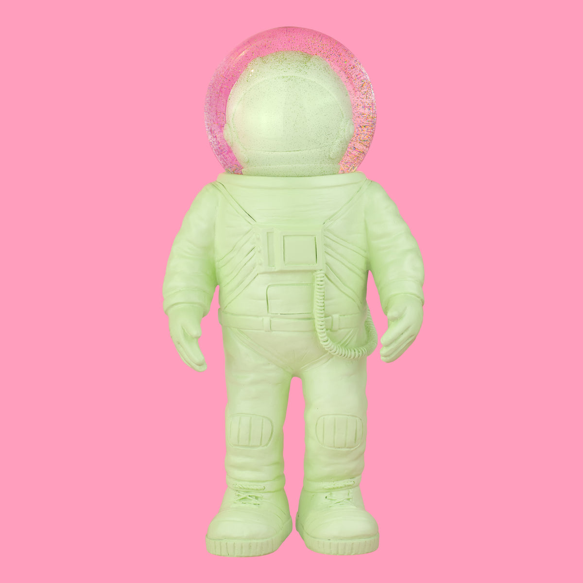 Gigantische groene astronaut sneeuwbol