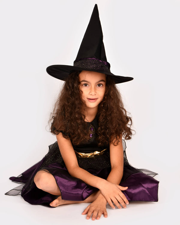 Robe de sorcière et chapeau Deluxe 110-116 cl 4-6 ans
