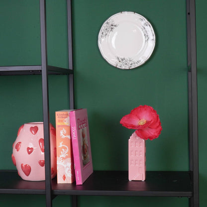 Flower vase - Home vase - Ceramic - Light pink - 5x4.5x14.5 cm