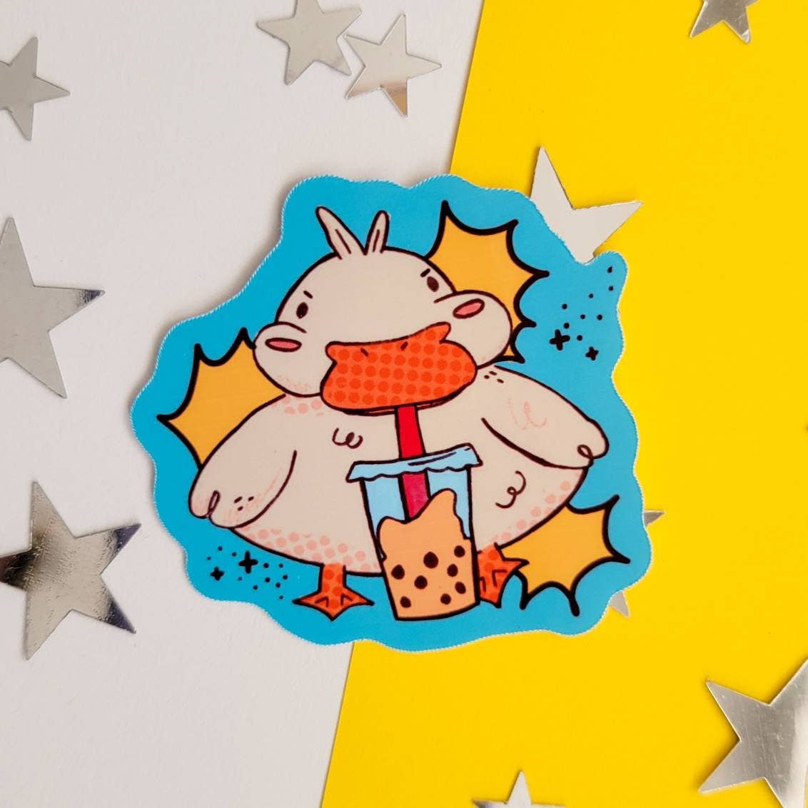 Boba Duck Sticker