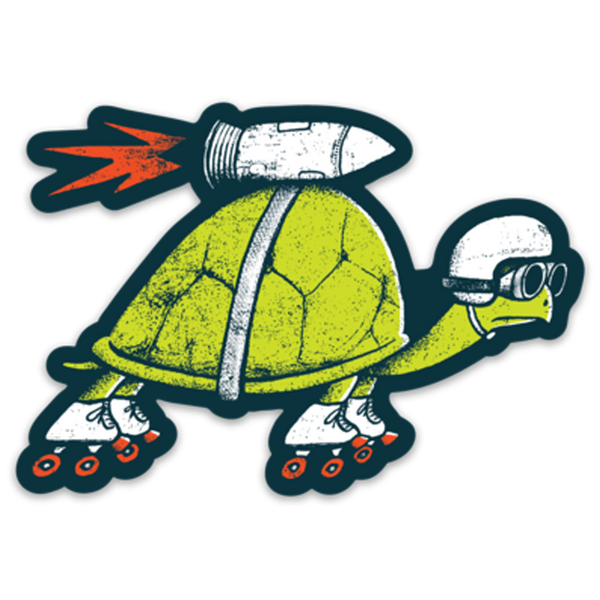 Autocollant Tortue Fusée