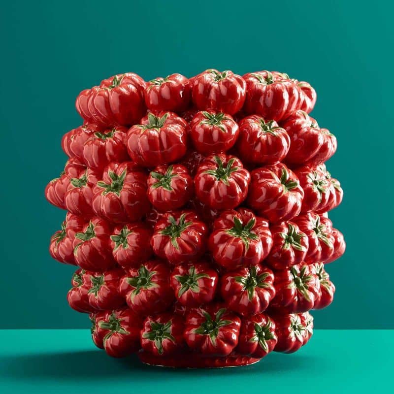 Vase Tomate, Grès Rouge, 33,5 x 32 x 33 cm Fait main