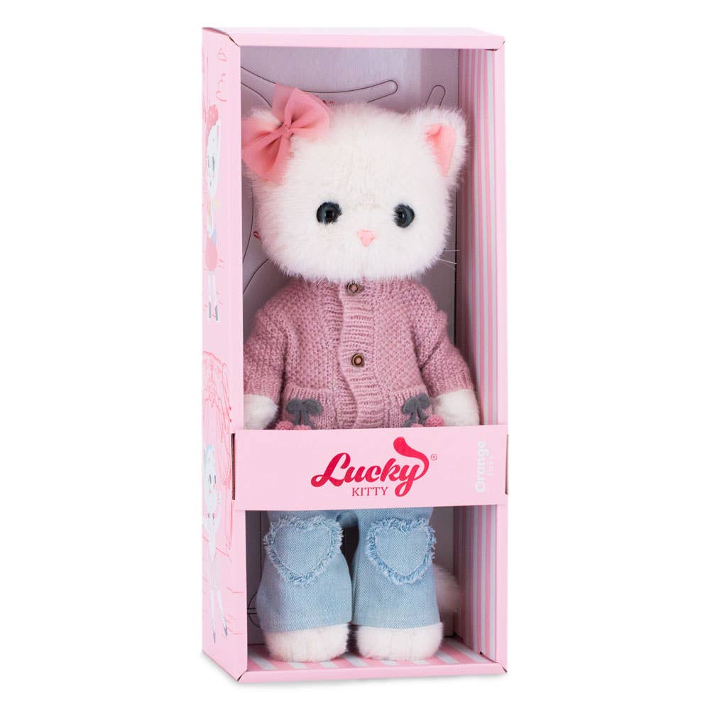Peluche, Lucky Kitty, Lucky Sophie : Cerises en tricot 38 cm 3+