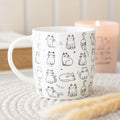 White happy cat pattern mug