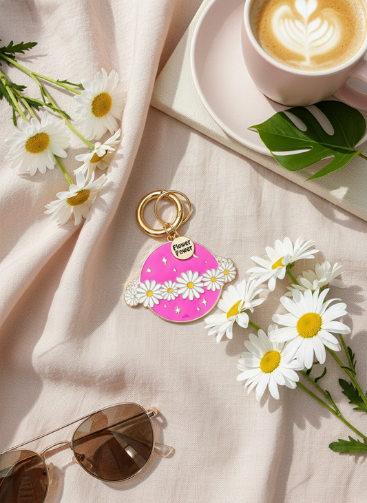 Daisy Planet "Flower Power" Keychain