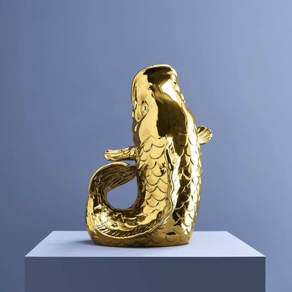 Sculpture/Vase Poisson Blubb doré