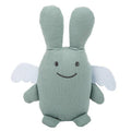 Ange Lapin Doudou avec Hochet - Coton Bio Celadon