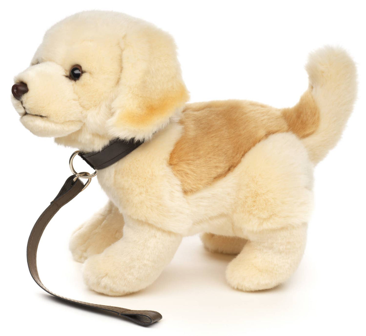 Peluche chiot Golden Retriever, debout - Avec laisse - 22 cm (hauteur)