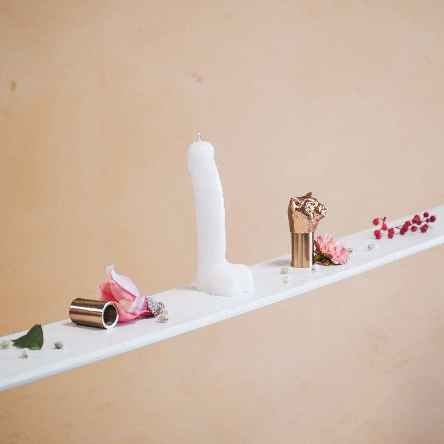 Kaars - Lont - Was - Wit - 160 gram - 7x5,5x17 cm