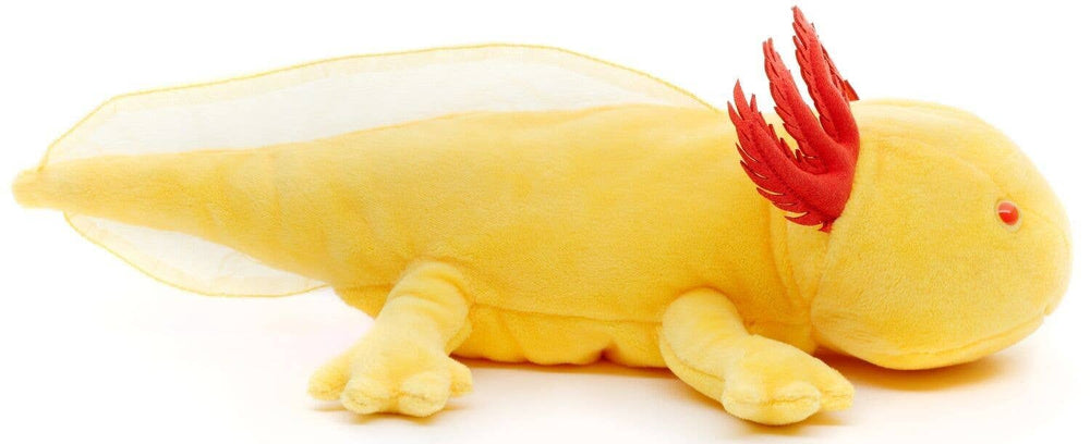 Peluche Axolotl Jaune aux Yeux Rouges