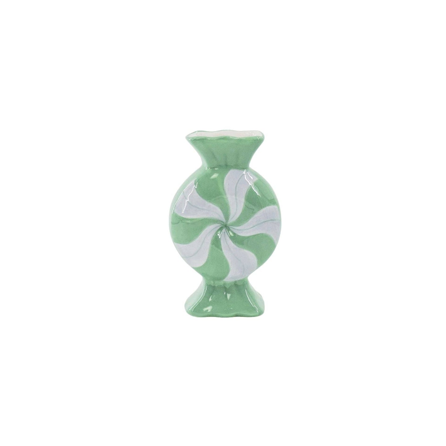 Flower vase - Caramel candy - Ceramic - Lilac/Mint - 12x6.5x20cm