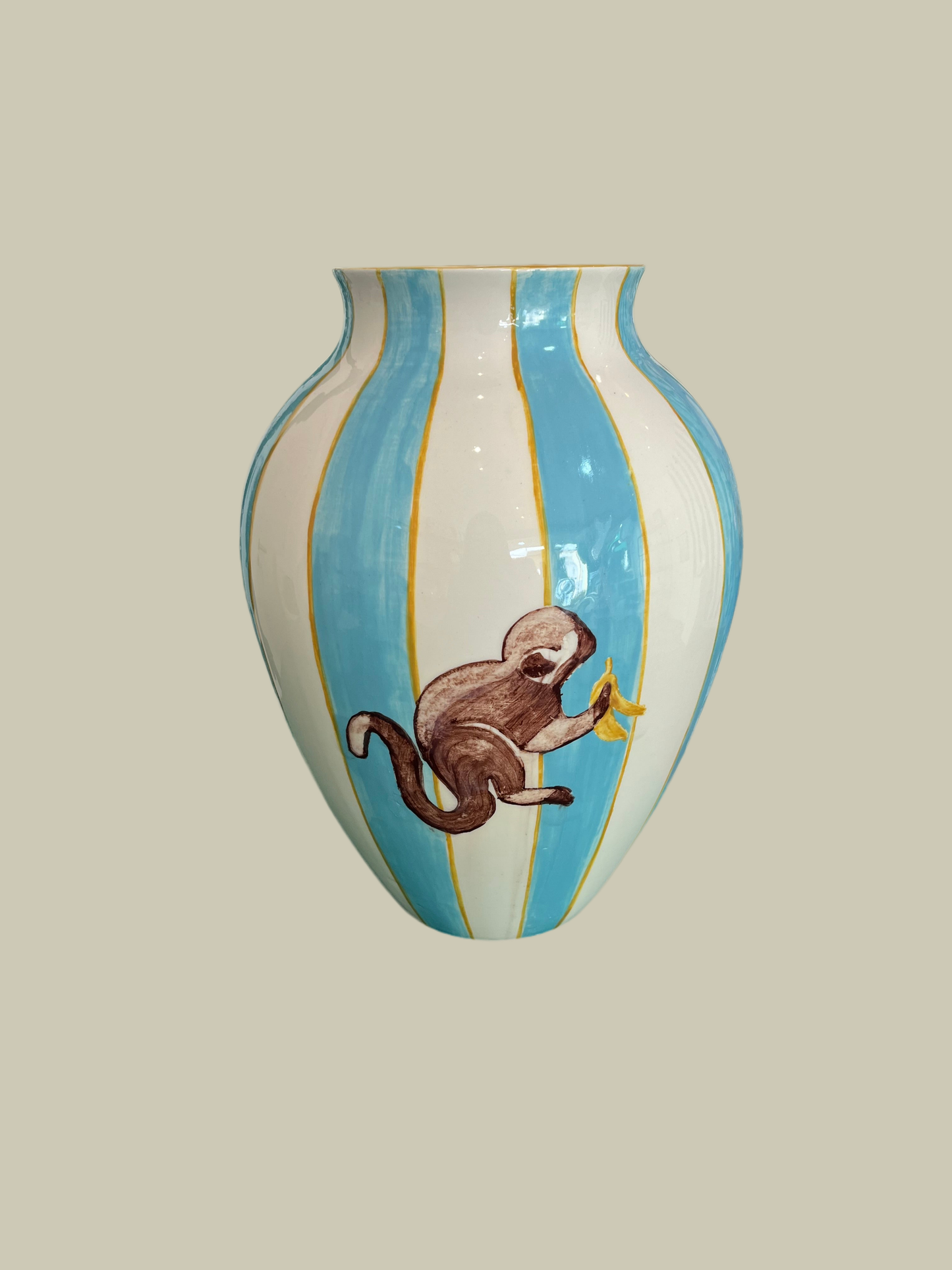 Vase Singe et Bananes