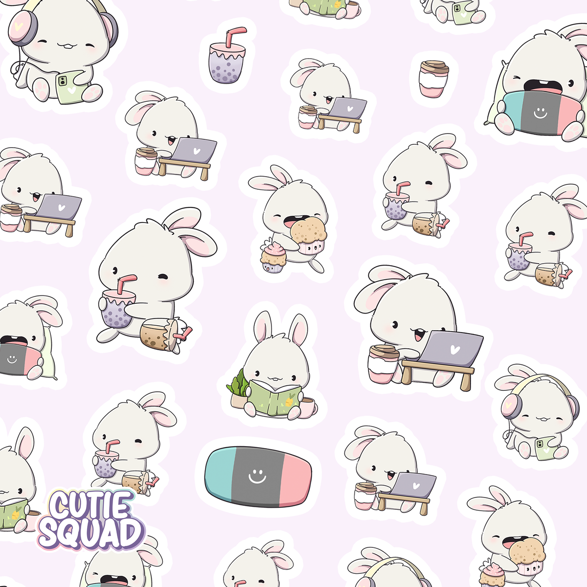 Planches d'autocollants Lapin Cozy