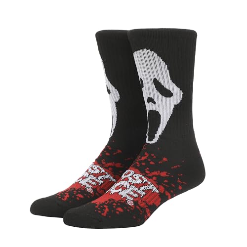 Chaussettes homme Ghost Face - Ghostface Mask avec texte et Splatter Athletic