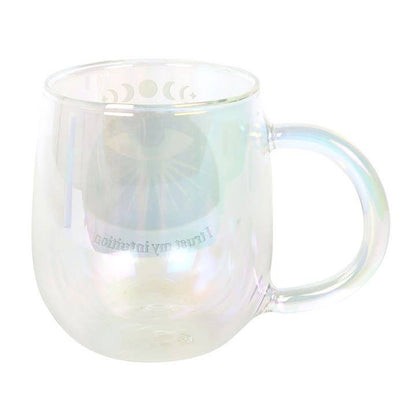 Intuition double-walled glass mug with Aura crystal tea infuser