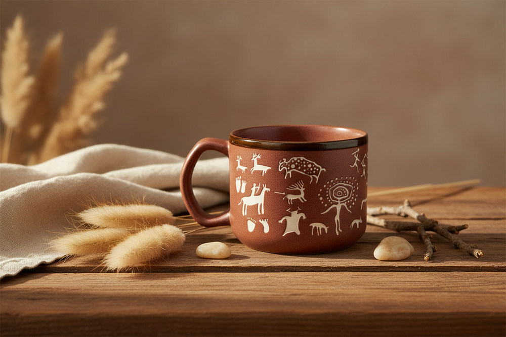 Mug Peintures Rupestres Gravé à la Main – 443 ml