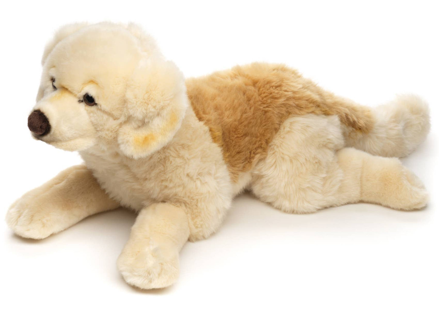 Golden Retriever lying down plush toy