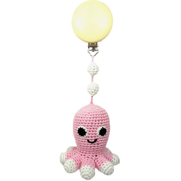 Accroche Poussette Poulpe - rose clair