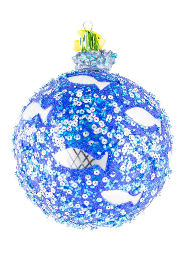 Glitterende vis-vlinder kerstbal