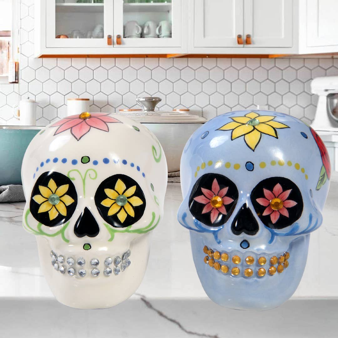 Day of the Dead Skull Salt and Pepper Shaker Set