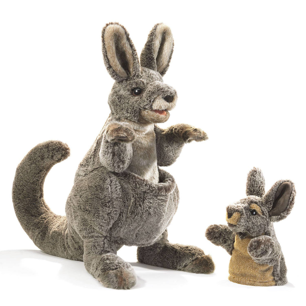 Kangaroo hand puppet with baby