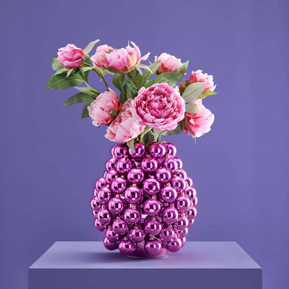 Vase Boules de Noël lilas