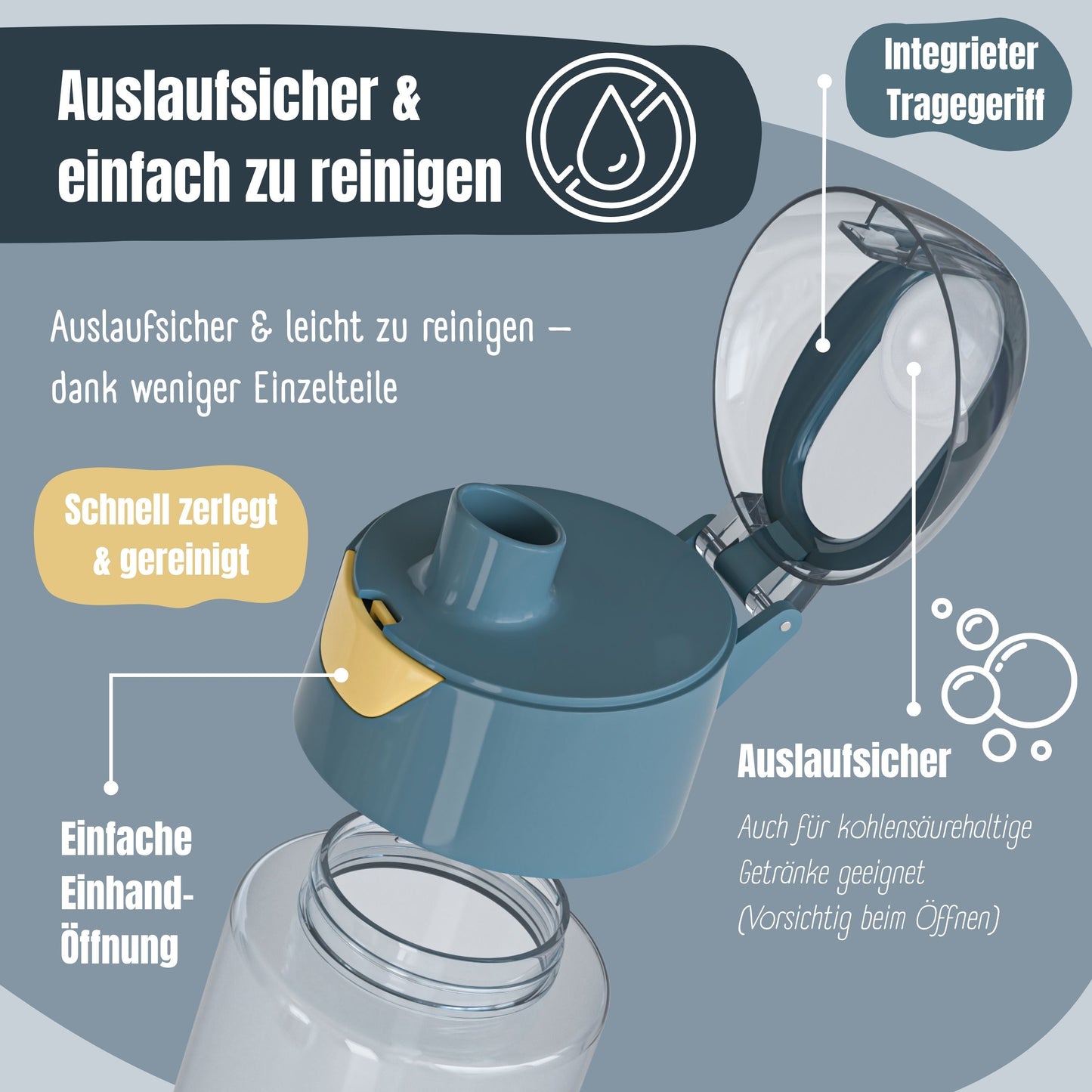 Trinkflasche Kinder, leichte Wasserflasche - Bagger & Affe