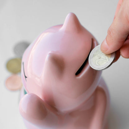 Pink Lucky Cat Piggy Bank