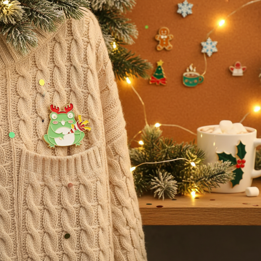 Christmas Frog Pin