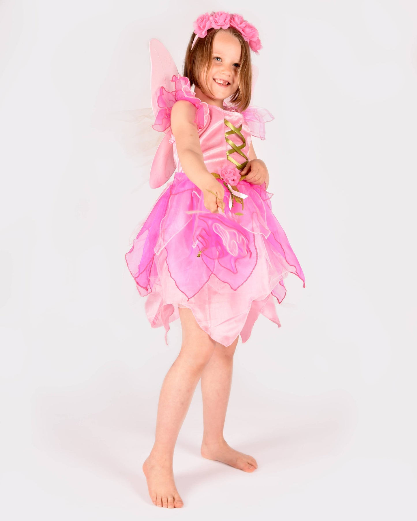 Robe féerique avec ailes+diadème+baguette 122-128 cl 6-8 ans