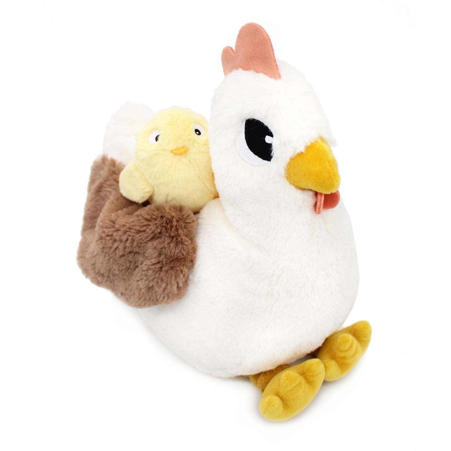Peluche poule Pioupiou maman et son bébé blanc – Les Ptipotos – vue 4