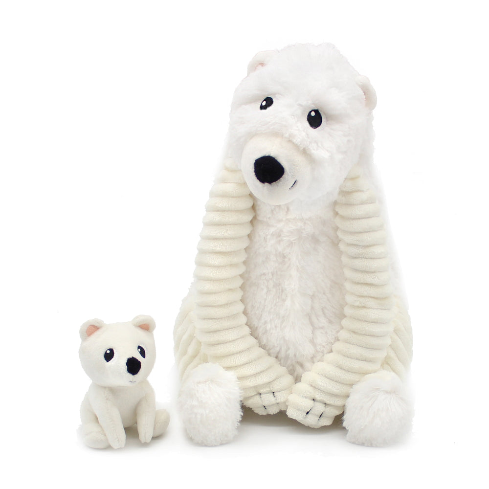 Peluche ours polaire Grobidou maman et son bébé blanc – Les Ptipotos