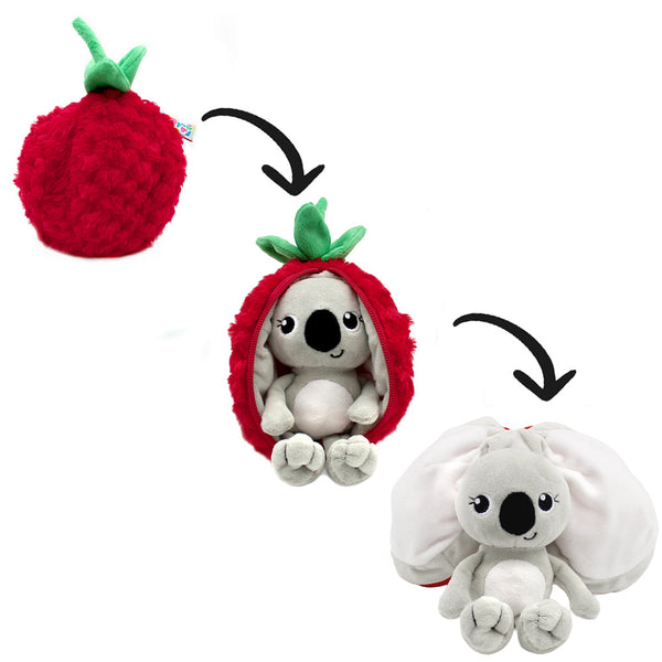 Peluche réversible Tartlet le koala/framboise – Flipetz
