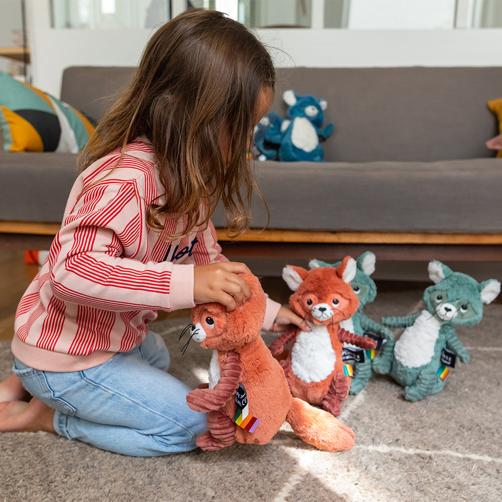 Peluche raton laveur Netoitou terracotta – Les Ptipotos