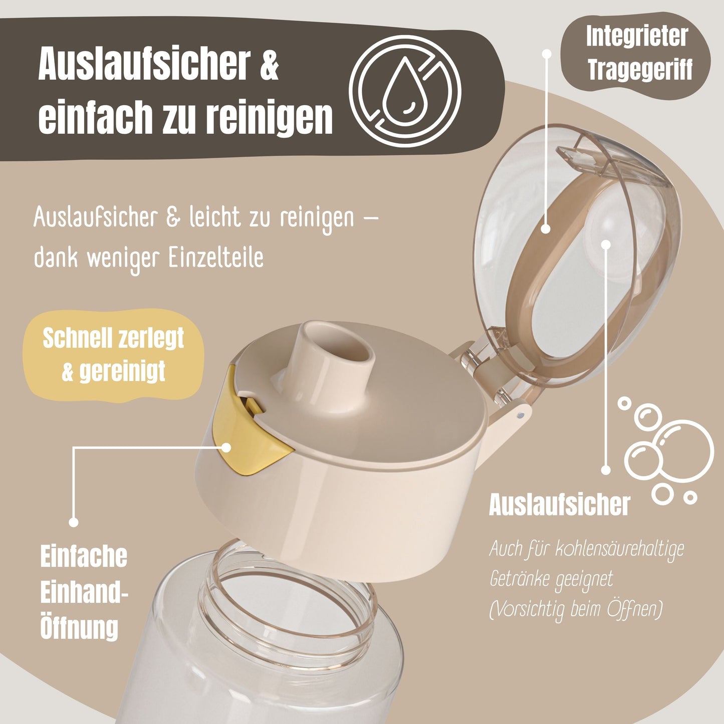 Kids' Water Bottle, Lightweight Water Bottle - Elephants