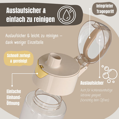 Trinkflasche Kinder leichte Wasserflasche - Safari braun