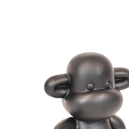 Ornement - Figurine Singe 'La Légende' - Résine - Noir - 33x21x50cm