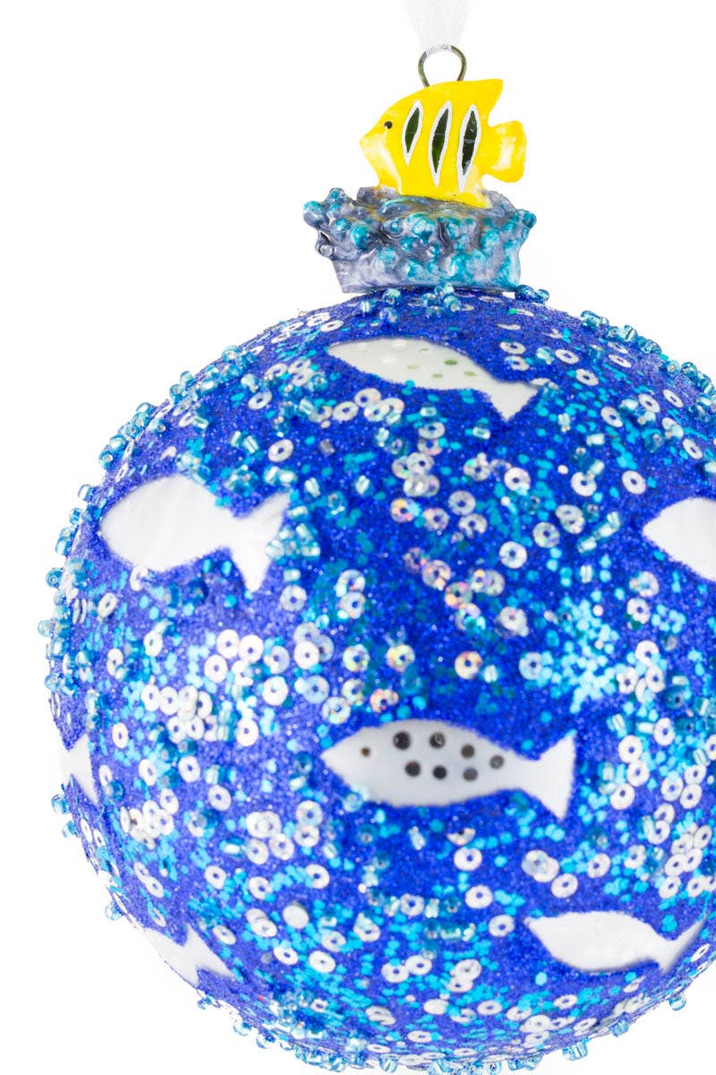 Glittery Fish-Butterfly Christmas Bauble