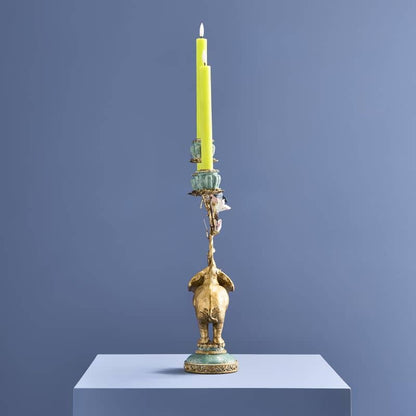 Gouden olifantenkroonluchter, poly/metaal, 28 x 11 x 46,5 cm