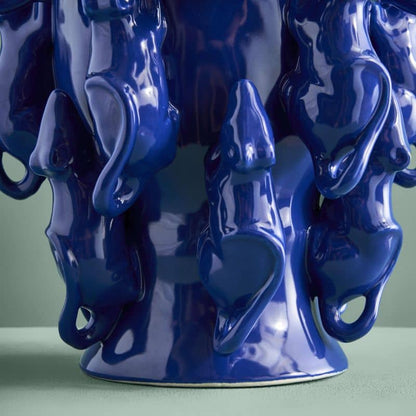 Vase M. Mäuschen, grès bleu cobalt, 23 x 23 x 26 cm