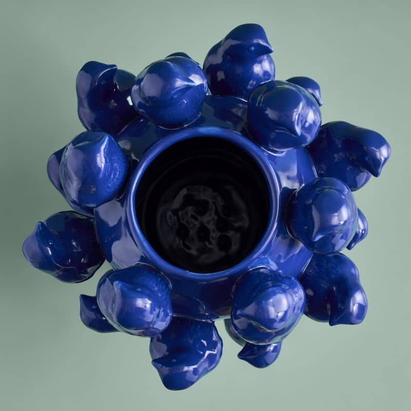 Vase M. Oisillon bleu cobalt