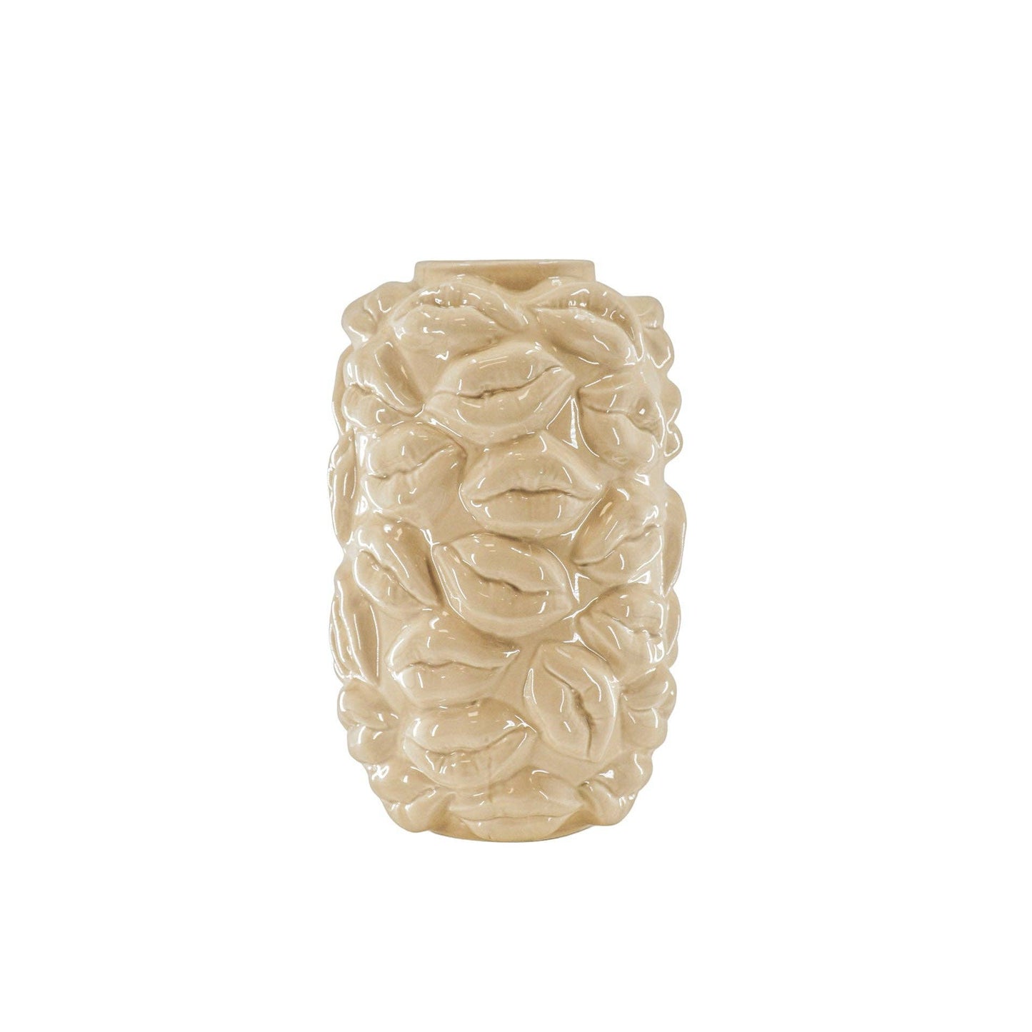 Vase - Kisses - Ceramic - Beige - 17x17x27cm