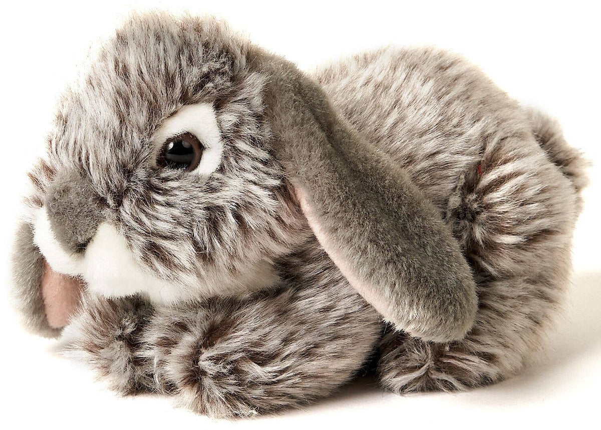 Peluche Lapin Bélier Gris Couché