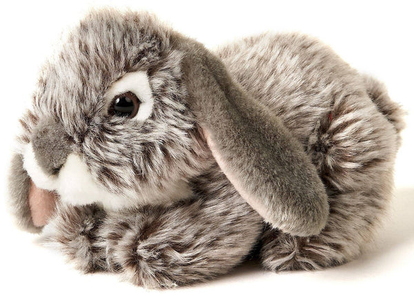 Peluche lapin bélier gris couché Uni Toys