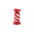 Kandelaar - Toffee Candy - Keramiek - Rood/Wit - 7,5 x 7,5 x 13 cm