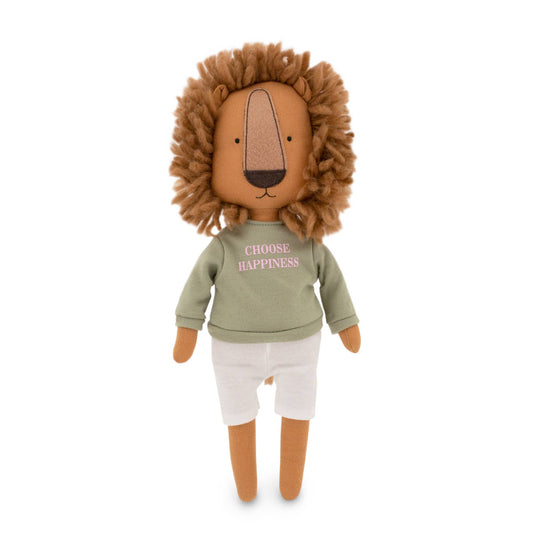 Simon the Lion Plush Toy: Green T-shirt and Mermaid Tail Outfit - 29 cm