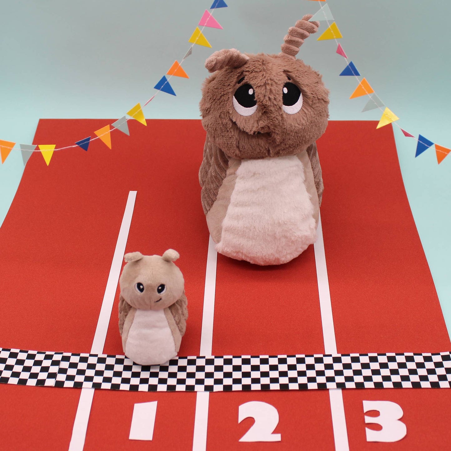 Peluche Ptipotos Maman et Bébé Escargot - Marron