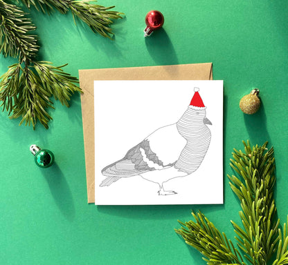 Christmas Pigeon Greeting Card