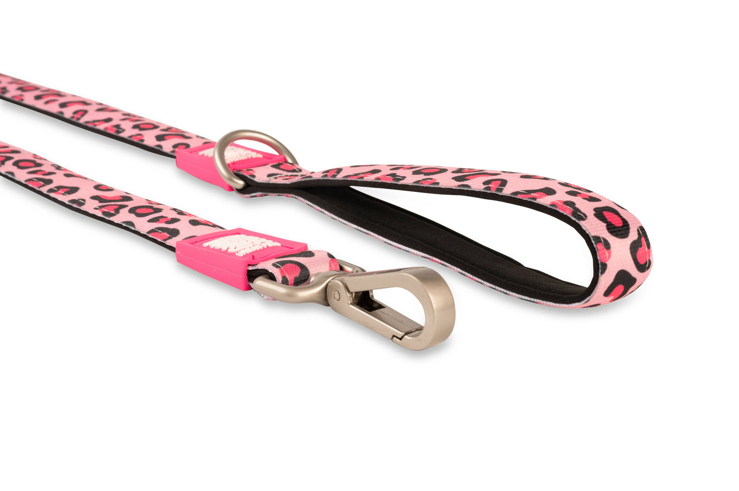 Short dog leash - Pink leopard