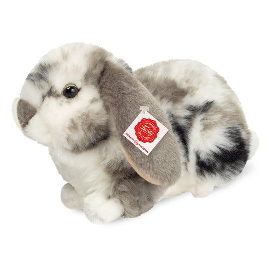Grey and white lop rabbit plush toy